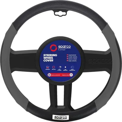 Immagine prodotto di Coprivolante Sparco SPC1113 universale auto, grigio e nero con dettagli traforati