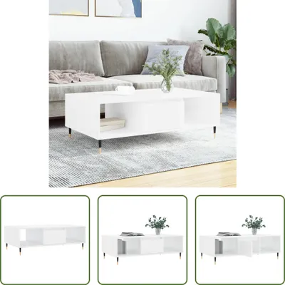 Produktbild von The Living Store Couchtisch Hochglanz-Weiß 104x60x35 cm Holzwerkstoff