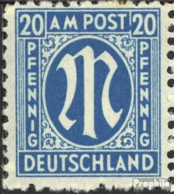 Produktbild von Briefmarken Bizone (Alliierte Besetzung) 1945 Mi 26XII, rechter Wertkasten links offen (Feld 55) postfrisch AM-Post