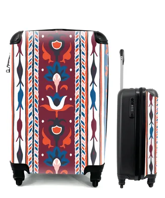Produktbild von MuchoWow® Koffer Handgepäck Trolley Rollkoffer Kleine Reisekoffer mit 4 Rollen - Blumen - Muster - Pflanzen - Abstrakt - Minimalismus - Cabin Size < 55x40x23 cm & 55x40x20 cm - Fotokoffer - Kabinenkoffer - Boardgepäck - Reise-Box - Reisekoffer - Reisegepäck - Koffer mit Bild - Trolley für Kinder