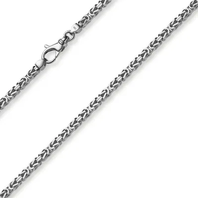 Image de Collier chaîne de 3 mm, chaîne "maillon roi" en or 585 (or jaune ou or blanc), massif, longueur 45 cm