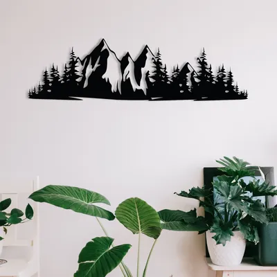 Produktbild von Wallity, Mountain 1, Wanddeko, Schwarz, Metall, 68 x 19 cm