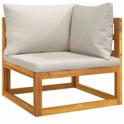 Produktbild von vidaXL Modular-Ecksofa mit Hellgrauen Kissen Massivholz Akazie
