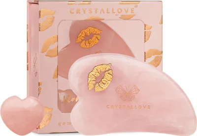 Image de CRYSTALLOVE Quartz rose Gua Sha Plaque de massage facial SELFLOVE