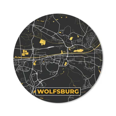 Produktbild von MuchoWow® Mauspad Mousepad Stadtplan - Deutschland - Gold - Wolfsburg - Karte 40x40 cm - Mousepads - Maus Mat - Pad - Mausunterlage - Schreibtisch Accessoires