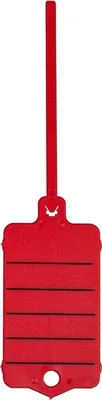 Produktbild von Schlüsselanhänger "RASTA FIX", aus Hart-Plastik, mit Rasterverschluss, mit Vordruck, inkl 2 wasserfester Stifte, Rot, Verpackungseinheit: 1 P/200