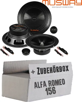 Produktbild von Lautsprecher Boxen Musway ME6.2C - 16,5cm System Auto Einbauzubehör - Einbauset passend für Alfa Romeo 156 - justSOUND