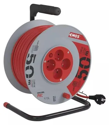 Produktbild von Verlängerungskabel, 50m / 230V, Spule, 4 Steckdosen