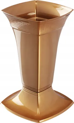 Produktbild von KADAX Grabvase mit Sockel "Campo", aus Kunststoff, Vase für Grabstein, Grabsteckvase, Standvase, 30 cm, Gold