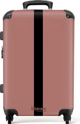 Produktbild von NoBoringSuitcases.com® Großer Koffer - Roze met zwarte streep - Kombinationsschloss TSA - Hartschalen Trolley 4 Rollen - 72 liter - Reisekoffer - 66 cmKoffer Mittelgroß 67x43x25 cm, 72L,