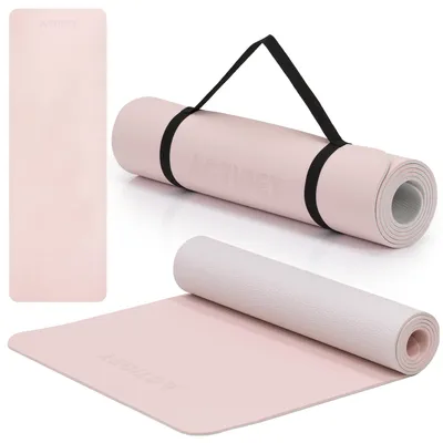 Produktbild von ACTIGET Yogamatte, Fitnessübung, rutschfest, 183x61 cm, Pilates-Matratze, hellrosa