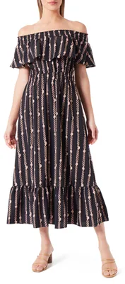 Immagine prodotto di Abito lungo da donna Swirlie con stampa all-over, codice prodotto 19223070-SW02, colore: nero, taglia: S