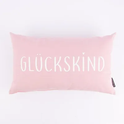 Produktbild von Magma Deko Kissen mit Aufschrift Glückskind altrosa 30x50cm