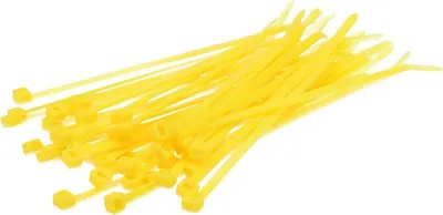 Produktbild von 100 Stück Kalitec Kabelbinder Gelb 100mm x 2,5mm I Kabelbinder uv-beständig I gelbe Kabelbinder I Kabelbinder Set gelb I 100 mm lange Kabelbinder I 9 kg Zugfestigkeit