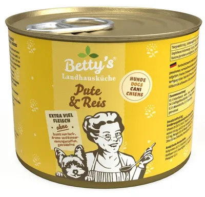 Obrázok produktu pre Bettys 200gx6 Pute&Reis Hund