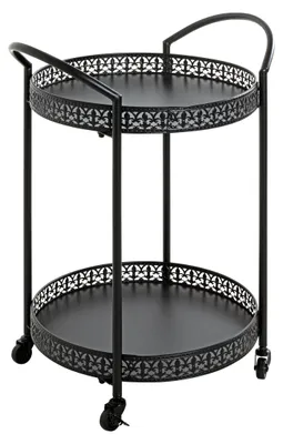 Produktbild von HAKU Servierwagen schwarz - Metall, B/H/T: 51x71x42 cm