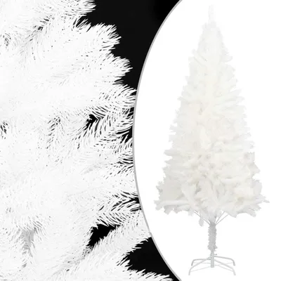 Image de vidaXL Sapin de Noël artificiel avec éclairage & boules blanc 240 cm