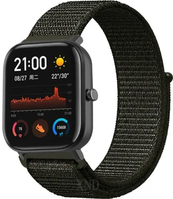Produktbild von Strap-it Xiaomi Amazfit GTS Nylonarmband (Dunkelgrün)