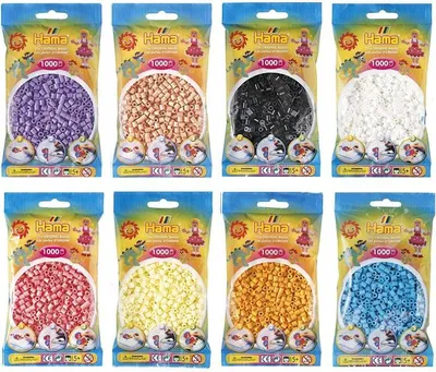 Produktbild von HAMA Bügelperlen Set midi 1000 Perlen Set Creme Rot Weiß Azur Blau Schwarz Braun