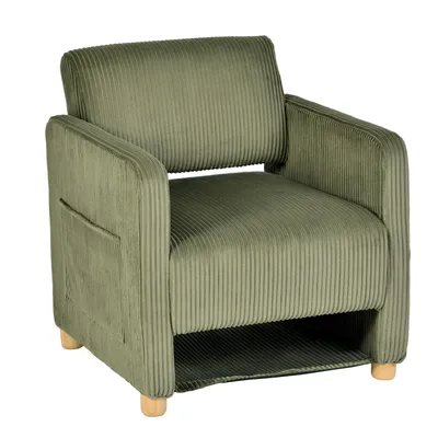 Immagine prodotto di Meubles Cosy Poltrona relax monoposto Divano per il soggiorno Poltrona imbottita in velluto a coste verde – KARIA