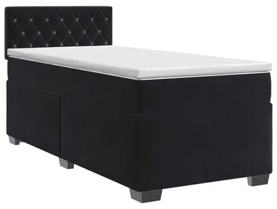 Obrázek produktu pro vidaXL Skříňová postel s matrací černá 90 x 190 cm sametová