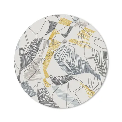 Produktbild von MuchoWow® Mauspad Mousepad Linienkunst - Dschungel - Muster - Gold 20x20 cm - Mousepads - Maus Mat - Pad - Mausunterlage - Schreibtischmatte
