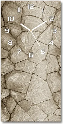 Produktbild von Wanduhr aus Glas – 30x60 cm - Glasbild - Glasuhr - Gehärtetes Glas -Steinmauer