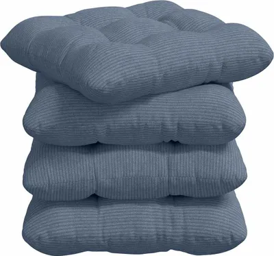 Obrázok produktu pre vidaXL Vankúš na sedenie 4 ks Modrý 40 x 40 cm manšestrový
