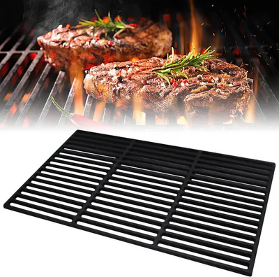 Image de Jayseuw Grille de barbecue en fonte 41,5 x 27,5 cm, grille en fonte, grille de barbecue noire