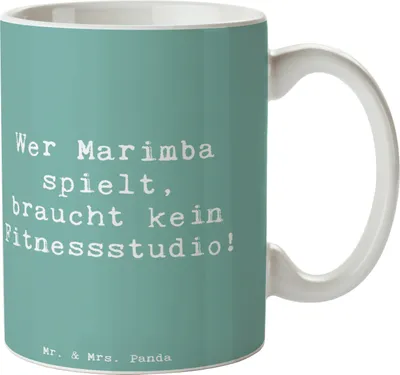 Produktbild von Mr. & Mrs. Panda Teepott Spruch Marimba Fitness - Meeresbrise - Geschenk, Musik, Lernen, Trinkbecher, Musikinstrument, Kaffeetasse, Musikerwitz, Instrument, Kaffeebecher