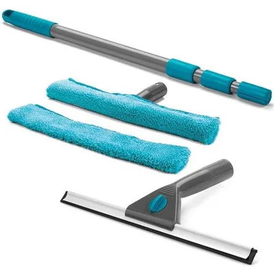 Image de Kit de nettoyage pour vitres 130 cm, sans traces, en fer