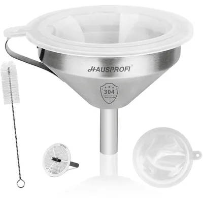 Küchentrichter 13 cm Edelstahl mit Feinsieb 200 Mesh