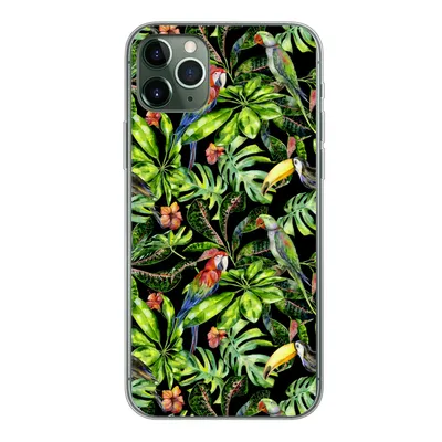 Produktbild von MuchoWow® Handyhülle Schutzhülle Hülle für iPhone 11 Pro Max Vögel - Tropisch - Muster Silikon Softcase Handy Hülle - Schutz