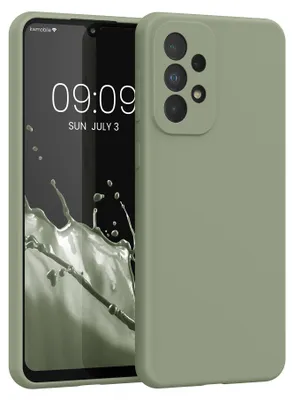 Produktbild von kwmobile Handyhülle für Samsung Galaxy A33 5G Hülle - Case Silikon - Kabelloses Laden - Schutzhülle Cover in Graugrün