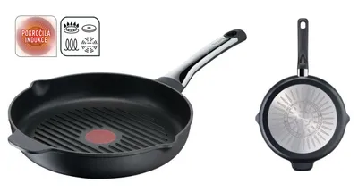 Produktbild von Tefal So Chef E2334055, Rund, Grillpfanne, Schwarz, Titan, 175 °C, Aluminium-Guss