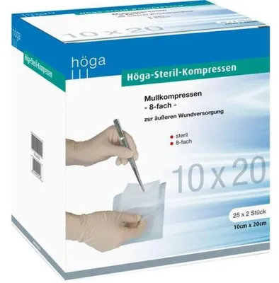 Productafbeelding van HÖGA-KOMPRESSEN, 10x20 cm, steriel, 8 stuks