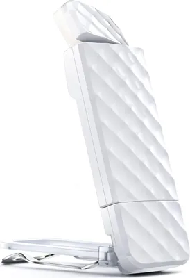 A white clip-on reading light with a textured surface, shown at an angle against a white background.