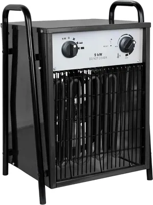 Productafbeelding van QEENTOE 9KW Elektrische ruimteverwarmer, met 3 warmtestanden en een instelbare thermostaat, draagbare industriële ventilatorverwarmer voor binnen- en buitengebruik