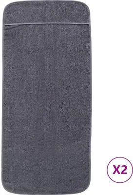 Produktbild von vidaXL Strandtücher 2 Stk. Anthrazit 60x135 cm Stoff 400 GSM