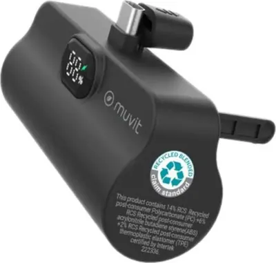 Zdjęcie produktu dla Muvit MCCHP0008, 5000 mAh, Litowo-polimerowy (LiPo), Power Delivery, 20 W, Czarny