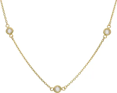 Produktbild von Damen Halskette Silber 925 Goldplattiert mit Zirkonia JL16-05-0772 45 cm