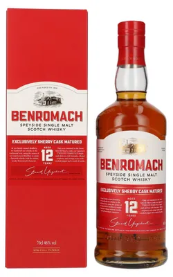 Produktbild von Benromach 12 Years Old Exclusively SHERRY CASK Matured Speyside Single Malt 46% Vol. 0,7l in Geschenkbox