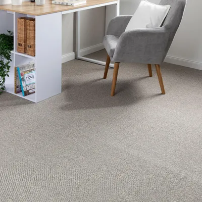 Produktbild von Steffensmeier Teppichboden Rhodos Meterware  | Auslegware für Kinderzimmer Wohnzimmer Schlafzimmer | Beige Blau, Größe: 100x900 cm