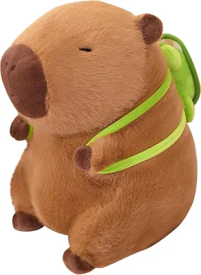 Productafbeelding van Pluche capibara met schildpaddentas, 33 cm, knuffel voor kinderen