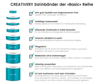 Produktbild von Satinband 50mm x 25m Rolle Weiß
