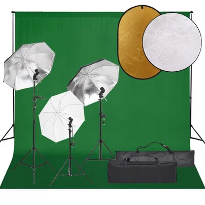 Produktbild von Fotostudio-Set mit Beleuchtung, Hintergrund und Reflektor