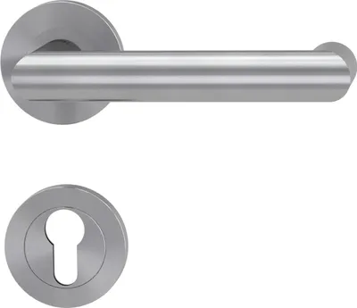 Produktbild von Griffwerk LUCIA PROFESSIONAL Schraubtechnik FS Panik -Edelstahl matt  Rosettengarnitur geteilter Vierkant 9mm -Schraubt. -PZ -TS 38-50mm