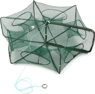 Obrázek produktu pro Skládací rybářská síť Šestiúhelník 6 otvorů Rybářská síť Krevety Klecová past Minnow Krabí návnady Mesh Trap Net