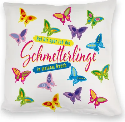 Produktbild von Schmetterlinge im Bauch Kuschelkissen
