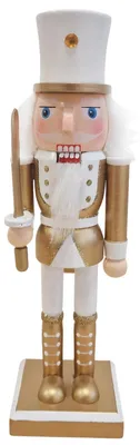 Nussknacker König weiß 26 cm Holz Weihnachtsdeko
